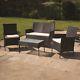 Wido 4pc Garden Patio Brown Rattan Sofa Set Outdoor Furniture Conservatory