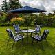 Wido 6 Piece Outdoor Garden Furniture Set Padded Cushions Chair Table & Parasol