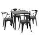 Wood Plastic Composite Garden Furniture Set 4 Seater Dining Outdoor Table Chairs