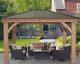 Wooden Deck Gazebo Large Outdoor Structure Metal Roof Canopy Garden Pergola