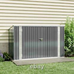 XL Galvanized Steel Garden Shed Bicycle Bike Tools Storage Metal Pent Roof Sheds