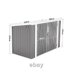 XL Galvanized Steel Garden Shed Bicycle Bike Tools Storage Metal Pent Roof Sheds