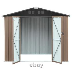 XLarge Garden Storage Shed 8 x 6ft Metal Outdoor Tools Organizer Lockable House