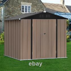 XLarge Garden Storage Shed 8 x 6ft Metal Outdoor Tools Organizer Lockable House