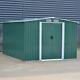 Xxl 10x8ft Shed Outdoor Storage Metal Garden Shed + Heavy Steel Foundation Green