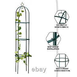 1,9m Obélisque de jardin extérieur en métal - Nouveau cadre de soutien pour plantes grimpantes et treillis.