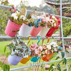10-50PCS Pot de fleurs en métal Couleur Balcon Jardin Mur Clôture Suspendu Plante Planteur