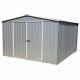 10x12 Absco Metal Storage Garden Hangar Gris Titane Double Porte Apex 10ft 12ft