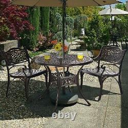 2X Chaises de jardin en fonte d'aluminium - Chaises de bistro pour terrasse tout temps avec accoudoirs