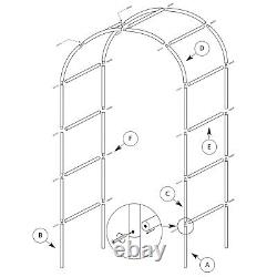 2m Garden Arch Trellis Arched Metal Tubular Frame Montage De La Plante Archway Arbour