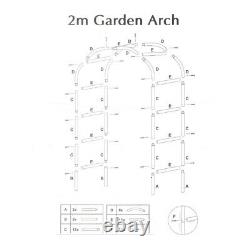 2m Garden Arch Trellis Arched Metal Tubular Frame Montage De La Plante Archway Arbour