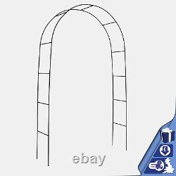 2m Jardin Arch Trellis Arched Frame Tubular Arbour Escalade Plant Metal Archway