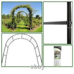 2m Jardin Arch Trellis Arched Frame Tubular Arbour Escalade Plant Metal Archway