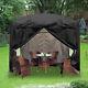 2x2m Outdoor Pop Up Party Gazebo Chapiteau Tente Jardin Canopy 4 Panneaux Latéraux Noir