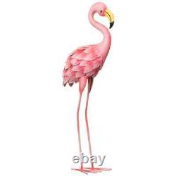 39 CM Tall Metal Flamingo Résistant De L'extérieur De L'extérieur De L'ornament De La Législation