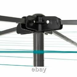 4 Bras Rotary Garden Washing Line Clothes Airer Dryer Outdoor Free Cover Spike