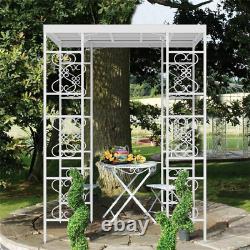 4-Post Tall Metal Gazebo Garden Canopy Outdoor Wedding Party Sun Shelter Steel<br/> <br/>    translated to French:	

<br/>
 <br/> Gazebo métallique haut à 4 poteaux pour jardin, auvent extérieur pour mariage, fête en plein air, abri solaire en acier.