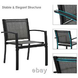 4 Seater Garden Furniture Set Canapé Chaises Table Rectangulaire Patio Extérieur Gris