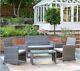 4 Seater Grey Rattan Garden Conversation Set