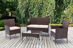 4pcs Rattan Outdoor Garden Furniture Sofa Set Table & Chairs (roger)