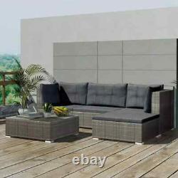 5 Pièces Poly Rattan Garden Corner Sofa Lounge Set Outdoor Patio Furniture Nouveau