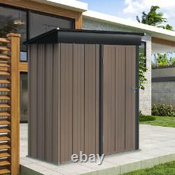 5x3ft Metal Garden Shed Outdoor Zinc Steel Tools Maison Porte Coulissante Ou Supportable