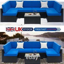 6 Seater Wicker Rattan Corner Sofa Set Table Outdoor Garden Furniture Patio Royaume-uni