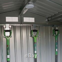 7 X 4.2ft Vert Metal Acier Jardin Hangar Extérieur Panneau Outil De Stockage Fenêtre Wido