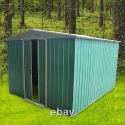 8x8ft Metal Garden Shed Apex Roof Free Storage With Free Foundation Outdoor
