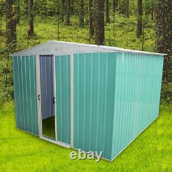 8x8ft Metal Garden Shed Apex Roof Free Storage With Free Foundation Outdoor