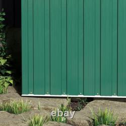 Abri de jardin Outsunny 5 x 3ft avec porte coulissante, toit en pente et outils verts