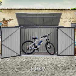 Abri de jardin en acier pour vélos et outils de jardin en métal extérieur