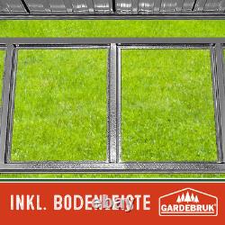 Abri de jardin en métal GARDEBRUK 8x10 ft avec porte coulissante et rangement extérieur en anthracite
