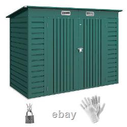 Abri de jardin en métal Outsunny de 8 x 4FT avec double portes et 2 évents, vert