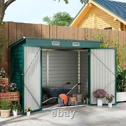 Abri de jardin en métal Outsunny de 8 x 4FT avec double portes et 2 évents, vert