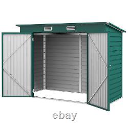 Abri de jardin en métal Outsunny de 8 x 4FT avec double portes et 2 évents, vert