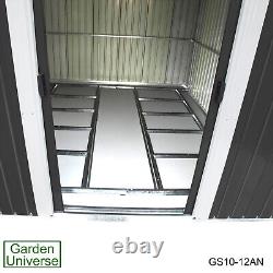 Abri de jardin en métal de rangement gris Univers de jardin 10'x12' avec cadre de base GS10-12AN