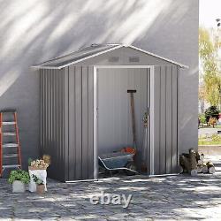 Abri de jardin métallique Outsunny 6,5x3,5ft pour le jardin et le stockage extérieur, gris