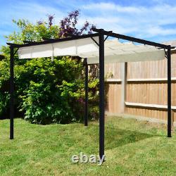 Auvent De Porche De Jardin En Métal 3m Gazebo Ajustable Canopy Patio Sun Shelter