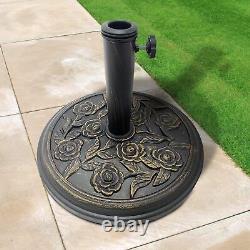 Base de parasol en fonte lourde Support de mobilier de jardin de patio en métal réglable