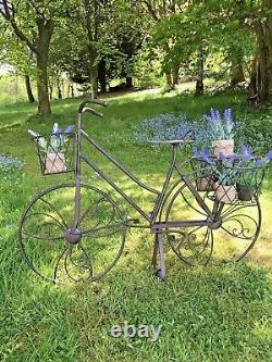 Bike Planter Garden Patio Ornament Metal Bicycle 3 Panier Planter Cadeau