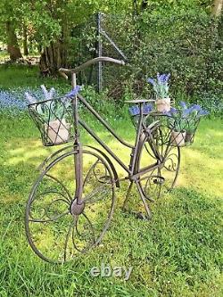 Bike Planter Garden Patio Ornament Metal Bicycle 3 Panier Planter Cadeau