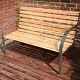 Birchtree Bois Slatted Metal Frame Garden Bench 2 Seater Outdoor Patio Park Seat