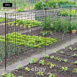 Bordure de jardin en métal pour extérieur, clôture de pelouse résistante à la rouille, barrière 4 panneaux + 1 porte.