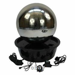 Caractéristique D'eau De Jardin En Acier Inoxydable De Luxe Sphere De 50cm Avec Lumières Led