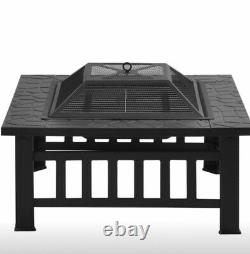 Carré Fire Pit Bbq Grill Barbecue Fire Pit Patio Heater Brazier Stove