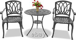 Centurion soutient POSITANO Table de jardin et de patio luxueuse et 2 grandes chaises grises