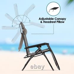 Chaise longue inclinable de jardin zéro gravité, chaise rembourrée pliable d'extérieur pour la plage