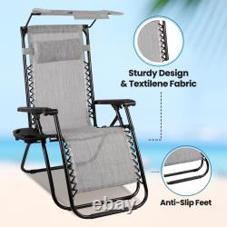 Chaise longue inclinable de jardin zéro gravité, chaise rembourrée pliable d'extérieur pour la plage