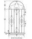 Classic Metal Scroll Tall Garden Side Gate Convient 762mm À 1067mm Gap En Fer Forgé